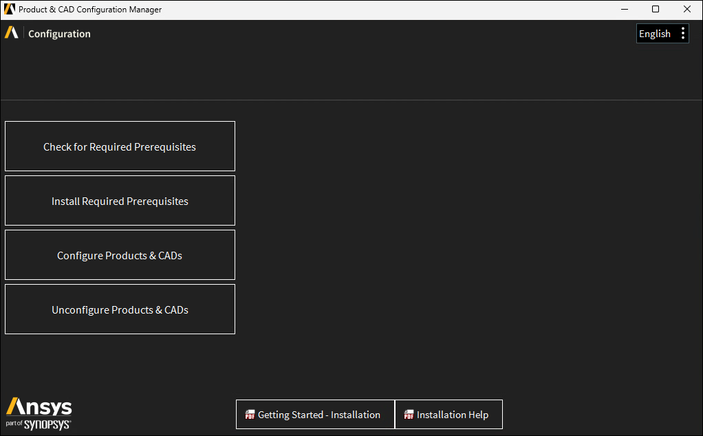 Installation selections